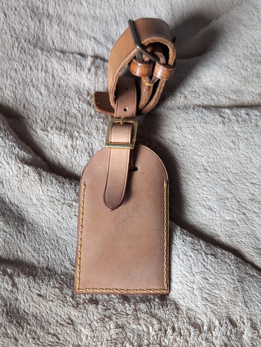 Louis Vuitton Leather Luggage Tag – Natural Brown